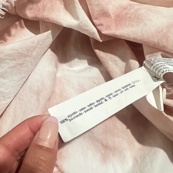 Zara Women’s Tie Dye Oversized Long-Sleeve Button Down Shirt Pink & White S - Picture 11 of 11